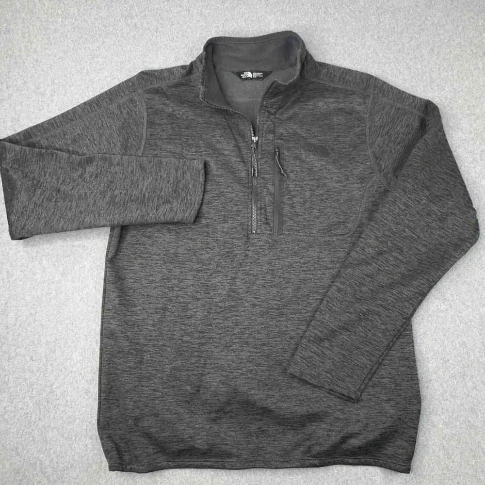 NORTH FACE Canyonlands Long‎ Sleeve Gray Quarter 1/4 Zip Fleece Sweater Men's M